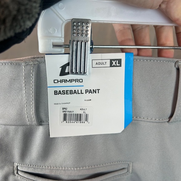Champro Men's Standard Triple Crown 2.0 Open Bottom Baseball Pants, XL Gray. NWT - Picture 7 of 10